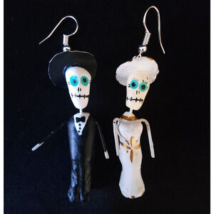 Women Dia de Muertos Day of the Dead Dangle Earrings Halloween Jewelry Fashion